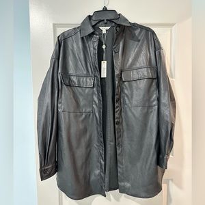 Max studio black leatherette shirt